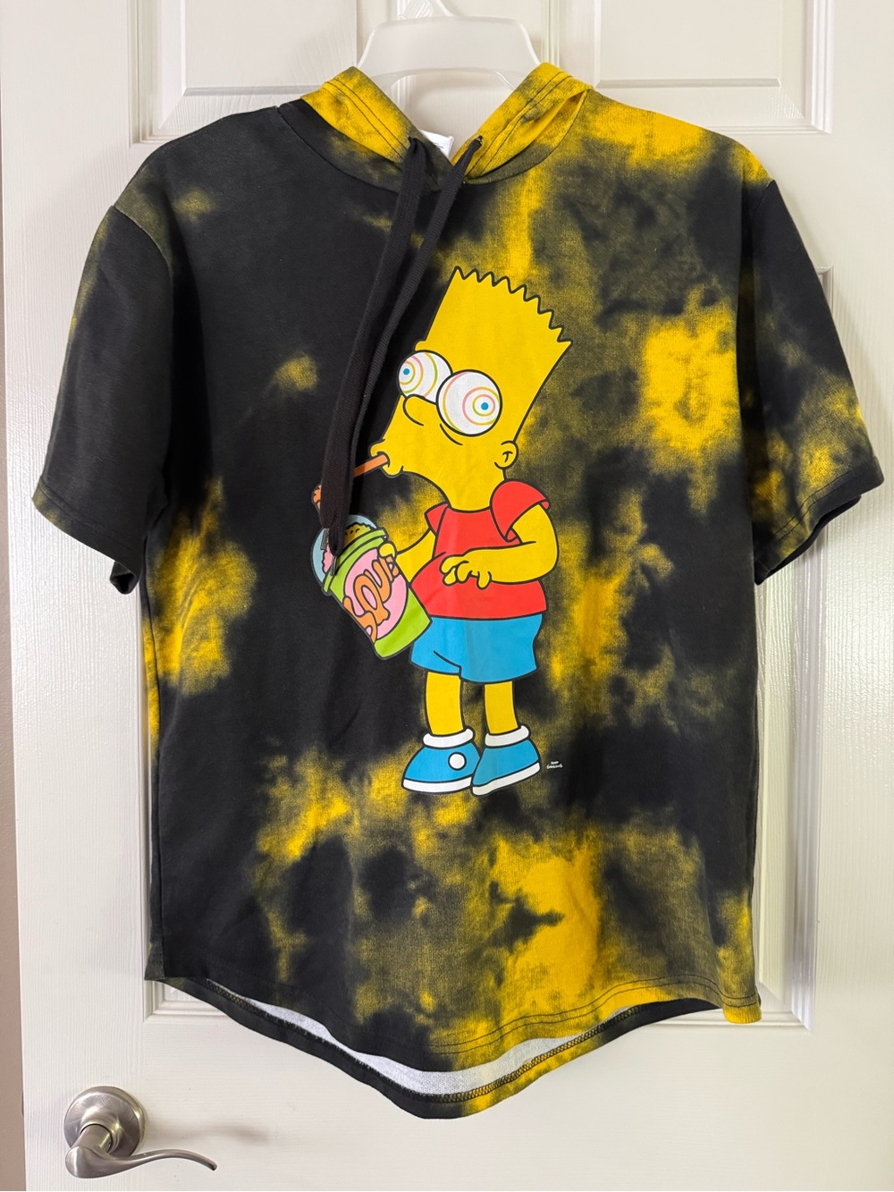 NWT Mad Engine Men's M The Simpsons Bart Squishee Drink Tie-Dye Hoodie Tee